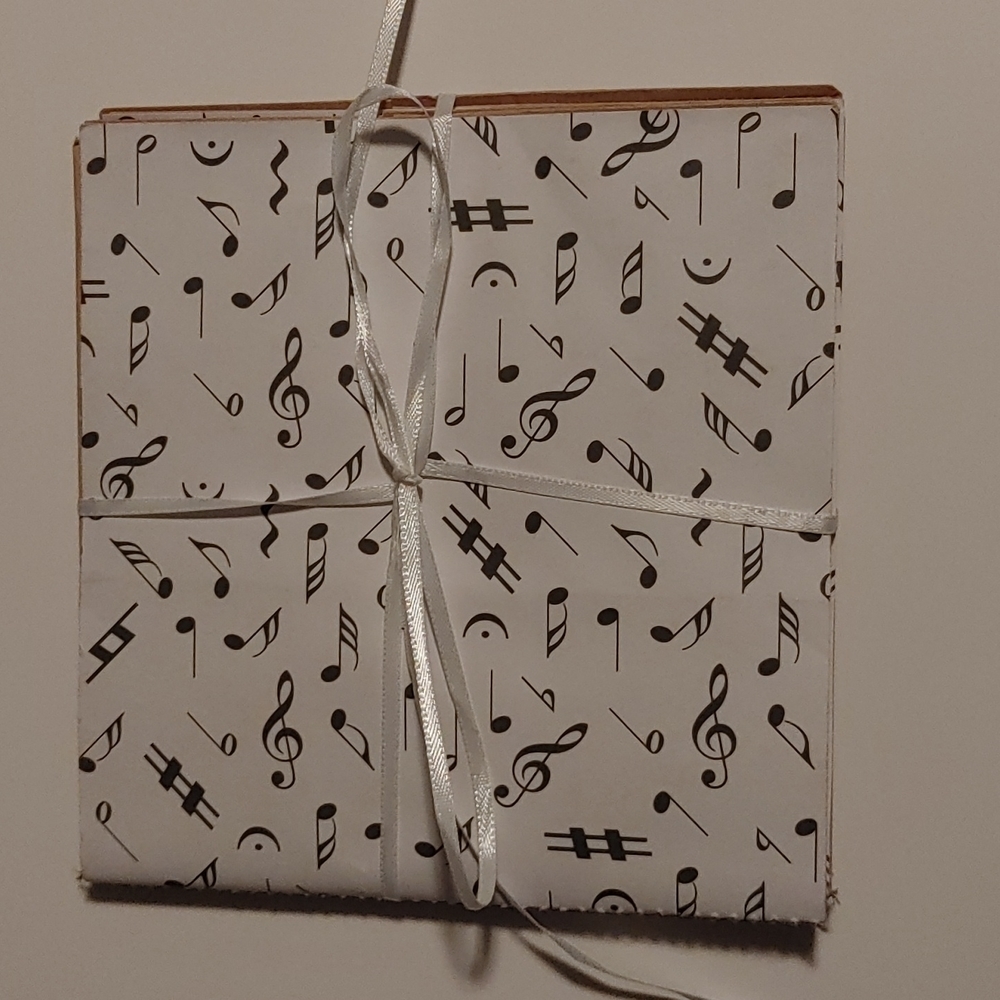 2 DIY paper bag albums with music notes pattern scrapbooking